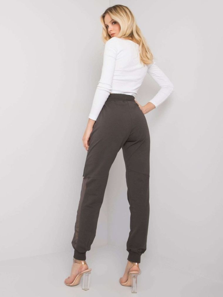 Spodnie dresowe damskie, khaki, Relevance