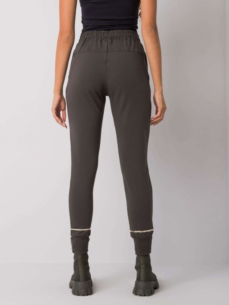 Spodnie dresowe damskie, khaki, Relevance