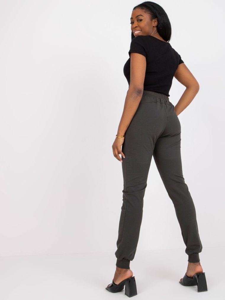 Spodnie dresowe damskie, khaki, Relevance