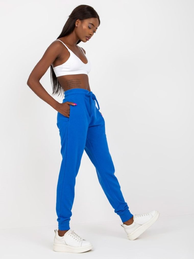 Spodnie dresowe damskie, niebieskie, Basic Feel Good