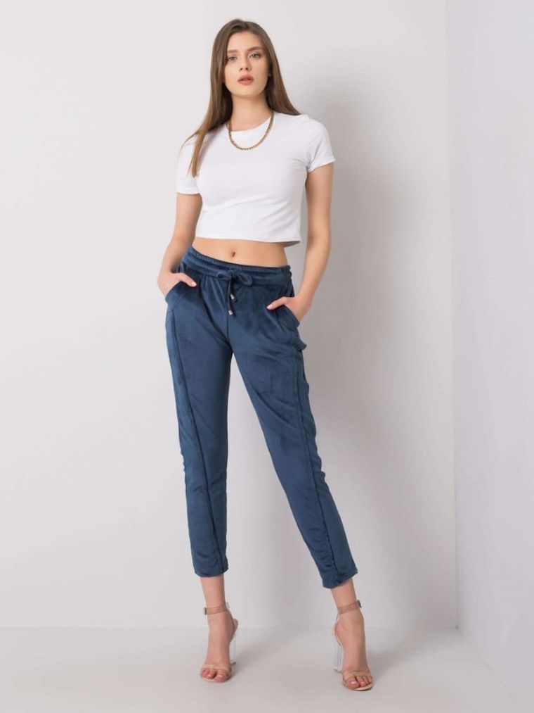 Spodnie dresowe damskie, niebieskie, Rue Paris