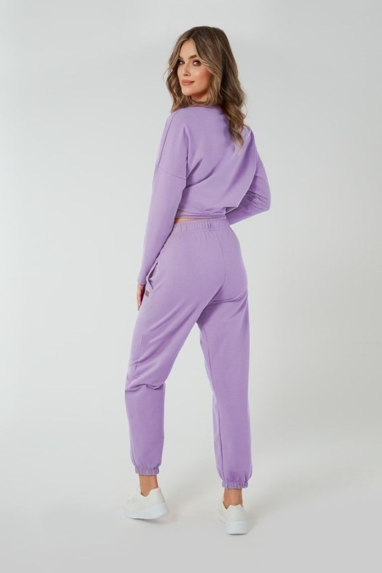 Spodnie dresowe damskie, plus size, fioletowe, Madri, Italian Fashion