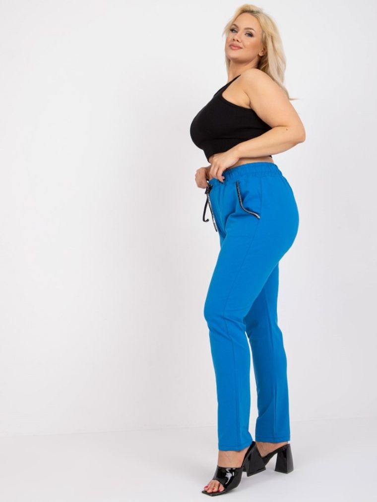 Spodnie dresowe damskie, plus size, niebieskie, Relevance