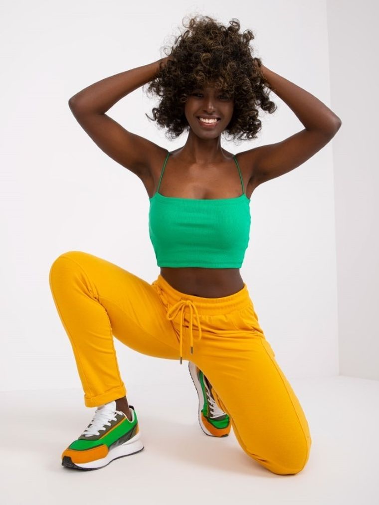 Spodnie dresowe damskie, pomarańczowe, Basic Feel Good