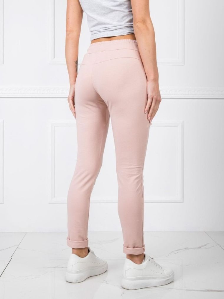 Spodnie dresowe damskie, różowe, Basic Feel Good