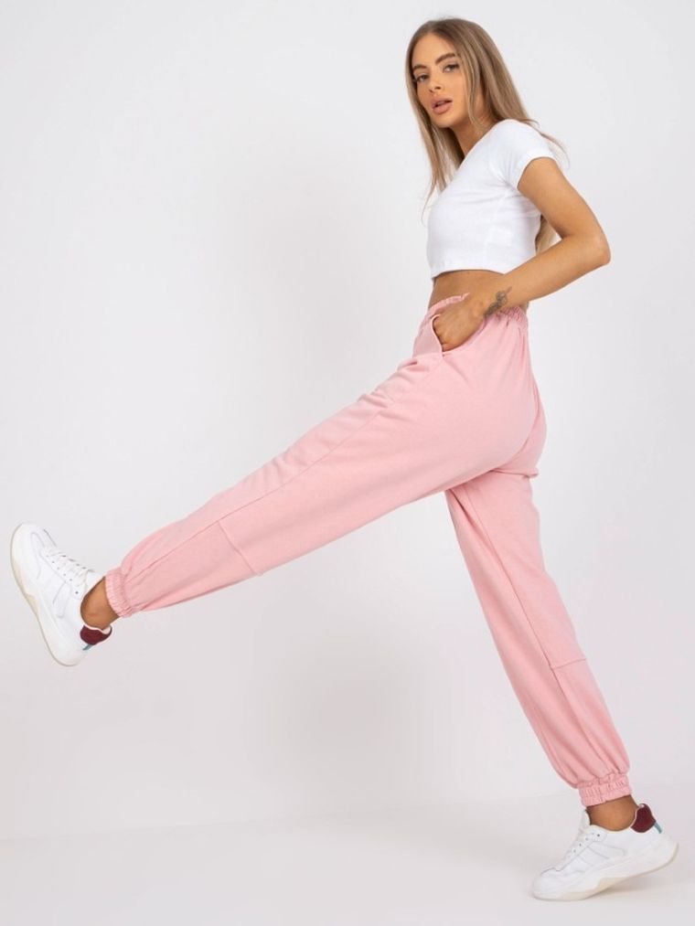 Spodnie dresowe damskie, różowe, Ex Moda
