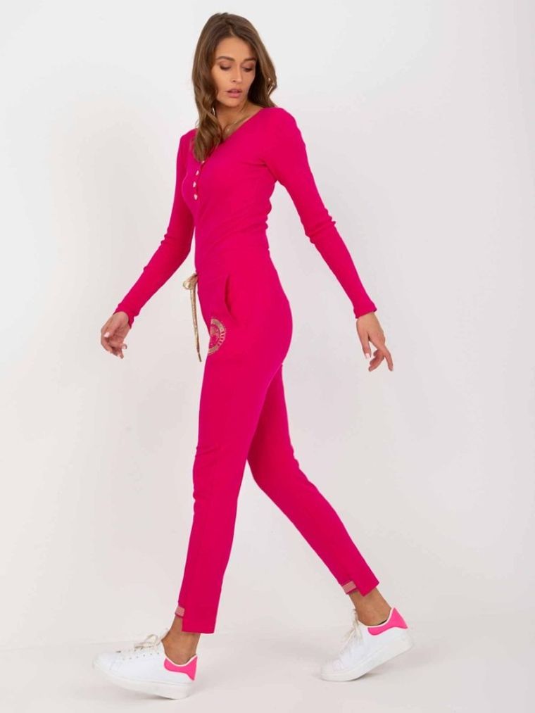 Spodnie dresowe damskie, różowe, Relevance