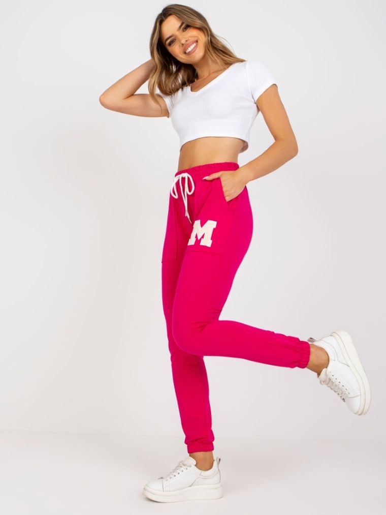 Spodnie dresowe damskie, różowe, Relevance