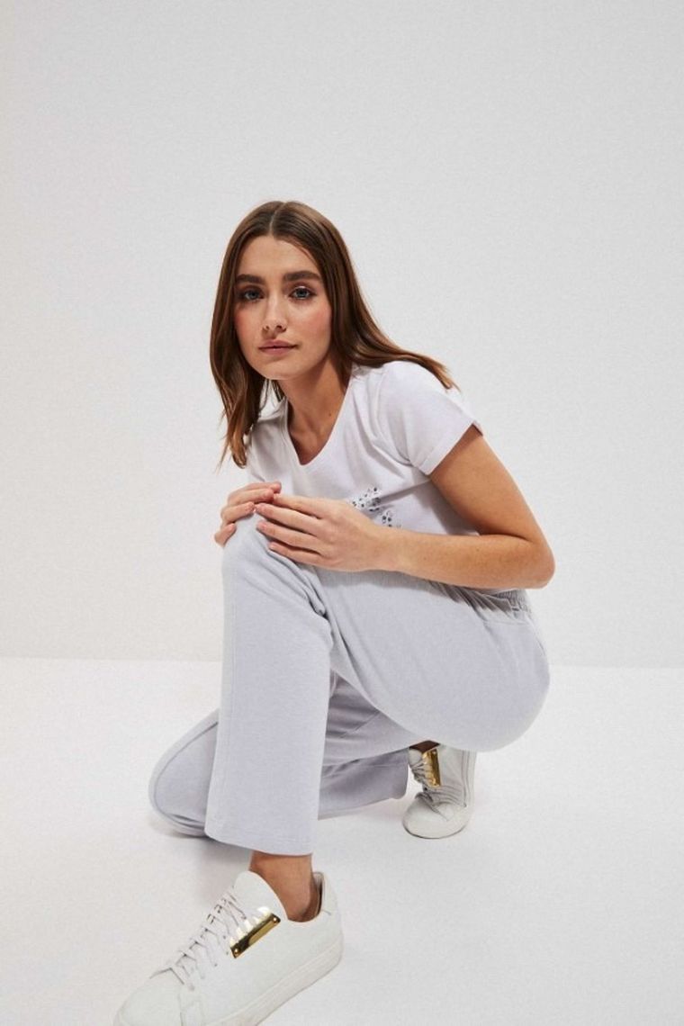 Spodnie dresowe damskie, szare, Moodo