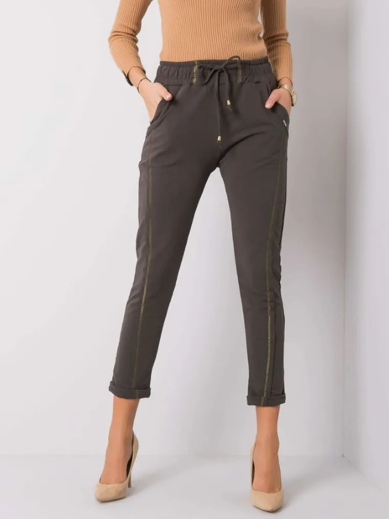 Spodnie dresowe damskie, szare, Relevance