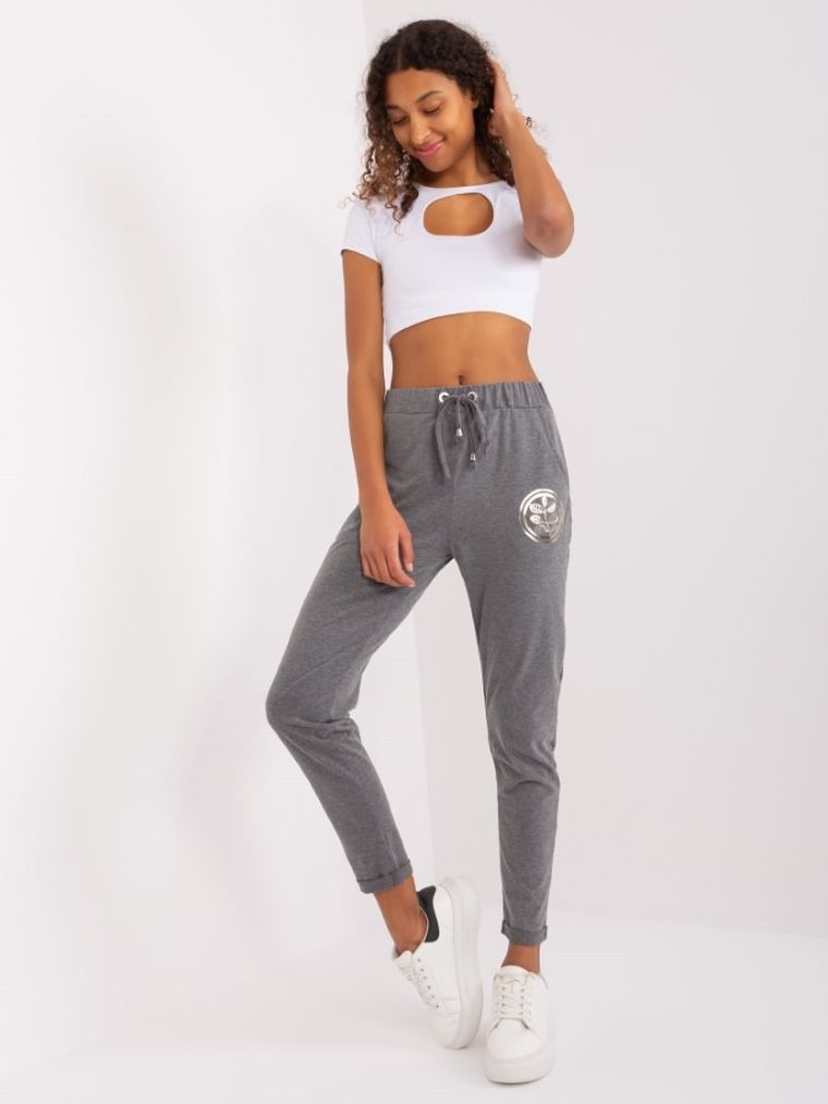 Spodnie dresowe damskie, szare, Relevance