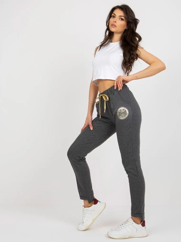 Spodnie dresowe damskie, szare, Relevance
