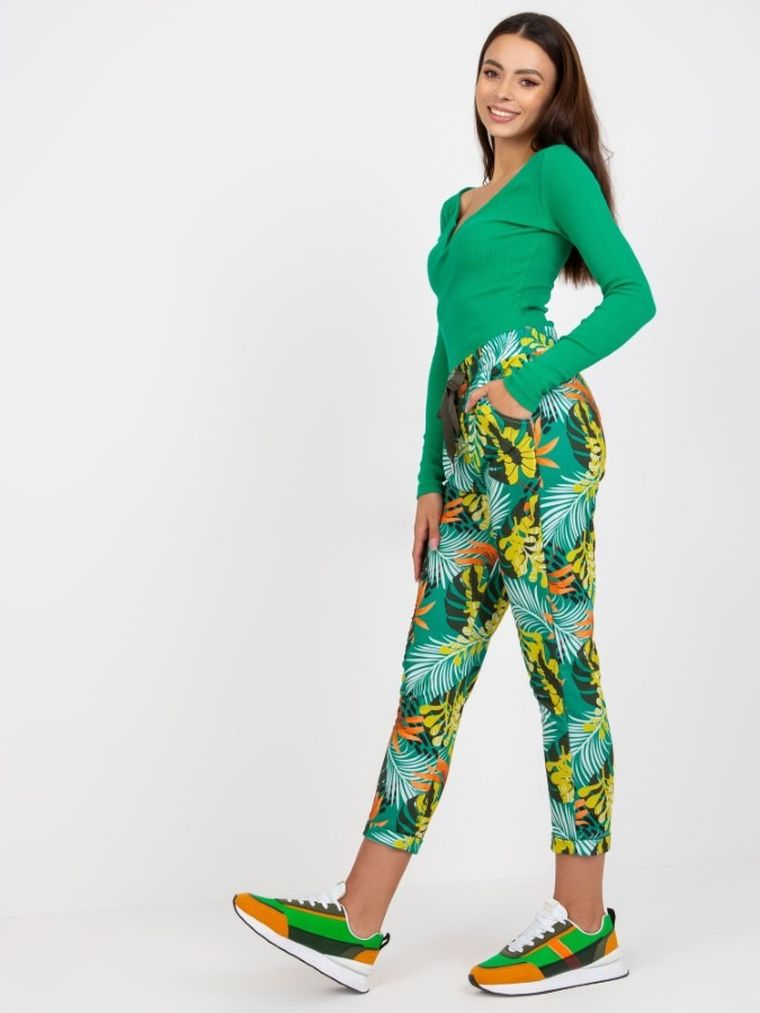 Spodnie dresowe damskie, zielone, Relevance