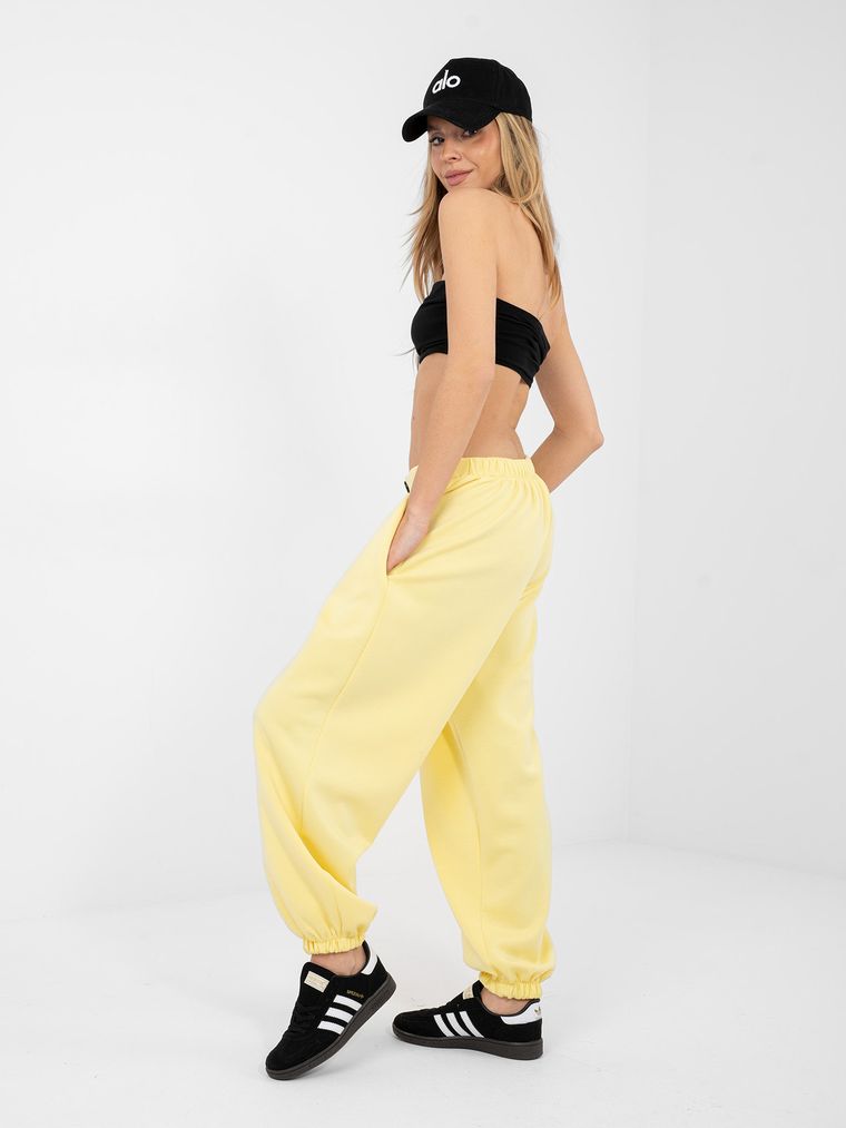 Spodnie dresowe damskie, żółte, Italy Moda