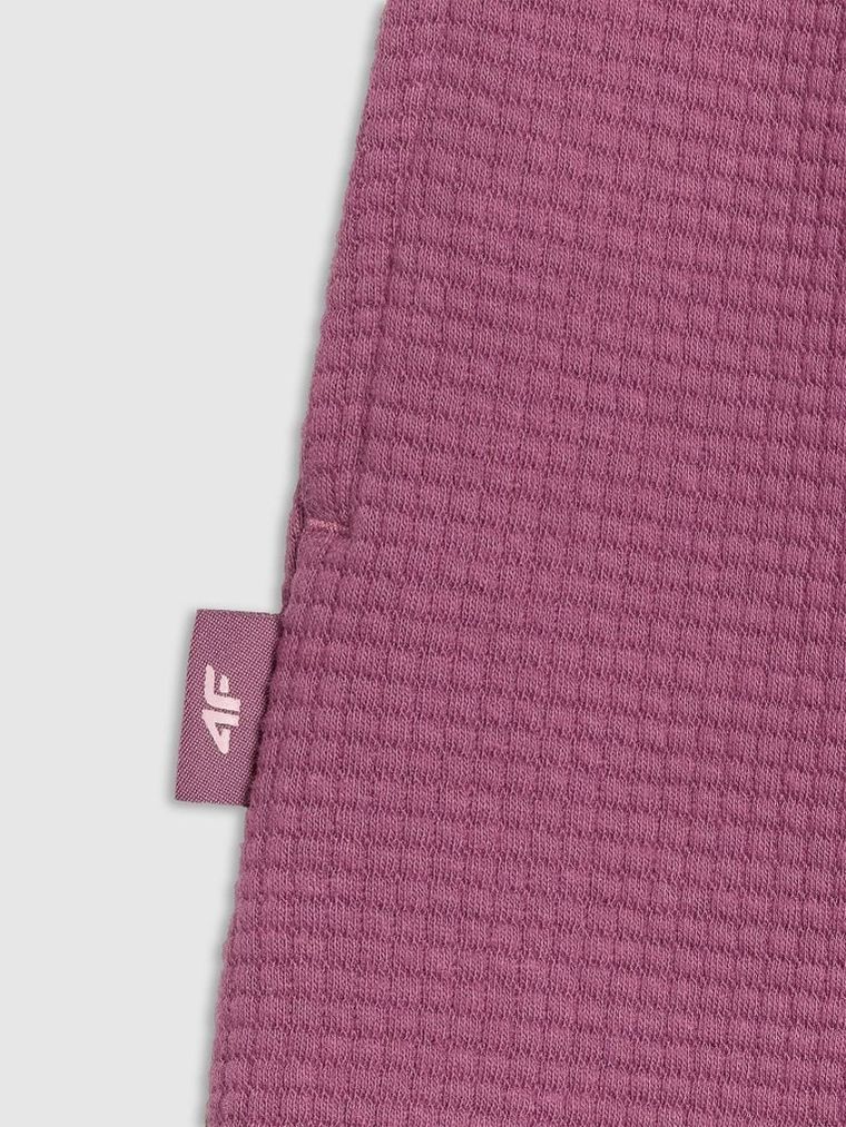 Spodnie dresowe dziewczęce, jogger, fioletowe, 4F