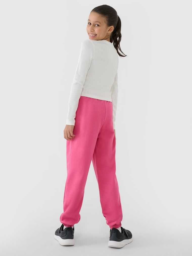 Spodnie dresowe dziewczęce, różowe, 4F