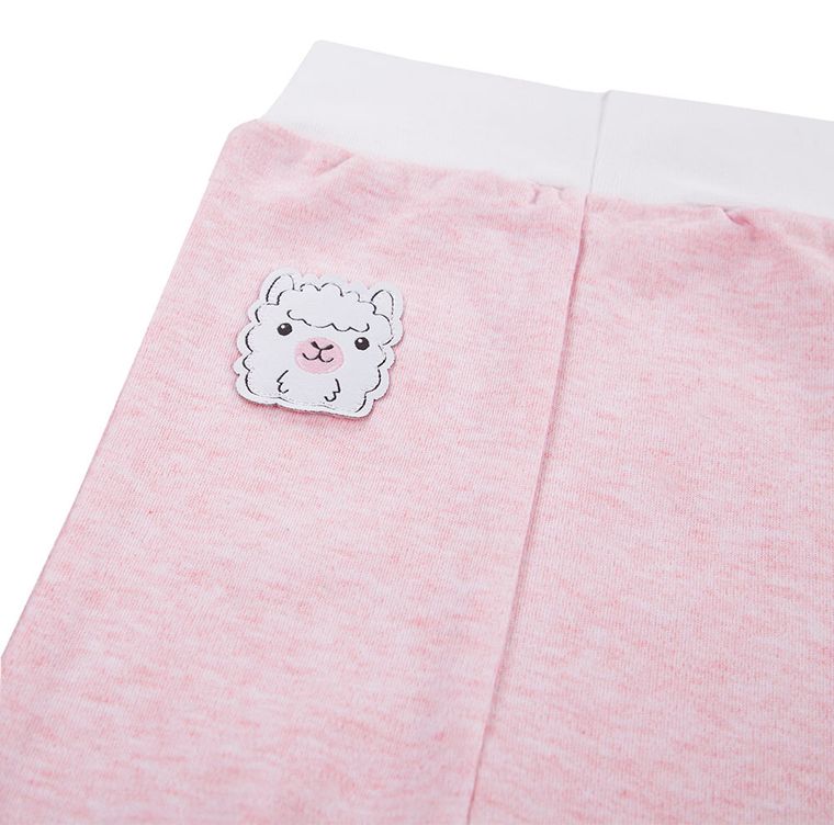 Spodnie dresowe dziewczęce, różowe, lama, Eevi