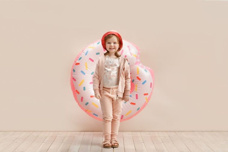 Spodnie dresowe dziewczęce, różowe, Summer Garden, Pinokio