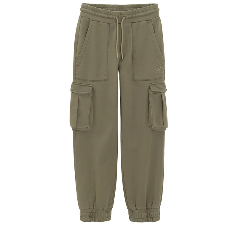 Spodnie dresowe khaki cargo regular NOWEAR