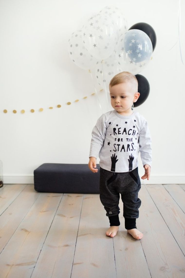 Spodnie dresowe niemowlęce, baggy, ciemnoszare, Happy Day, Pinokio