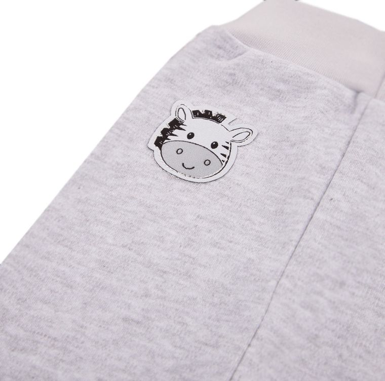 Spodnie dresowe niemowlęce, szare, zebra, Eevi