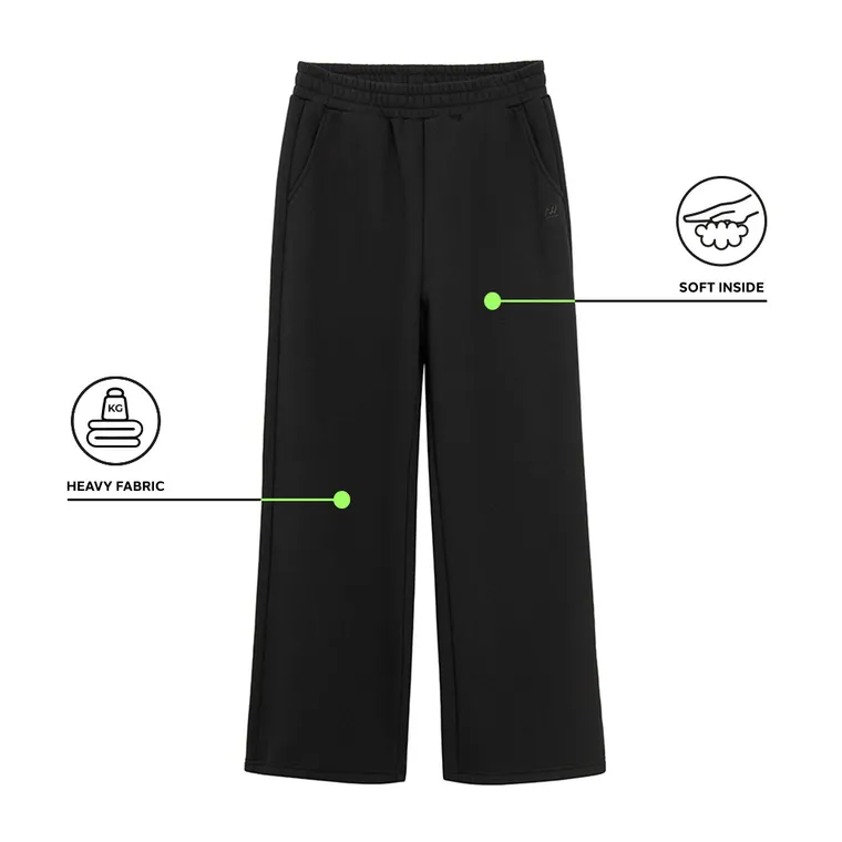 Spodnie dresowe z szeroką nogawką o kroju oversize NOWEAR