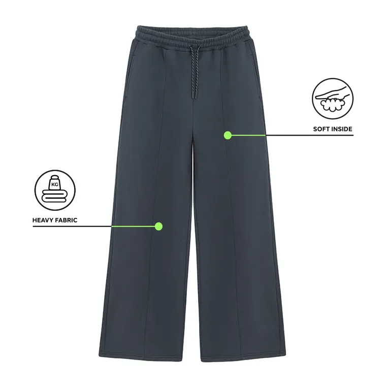 Spodnie dresowe z szeroką nogawką wide oversize NOWEAR