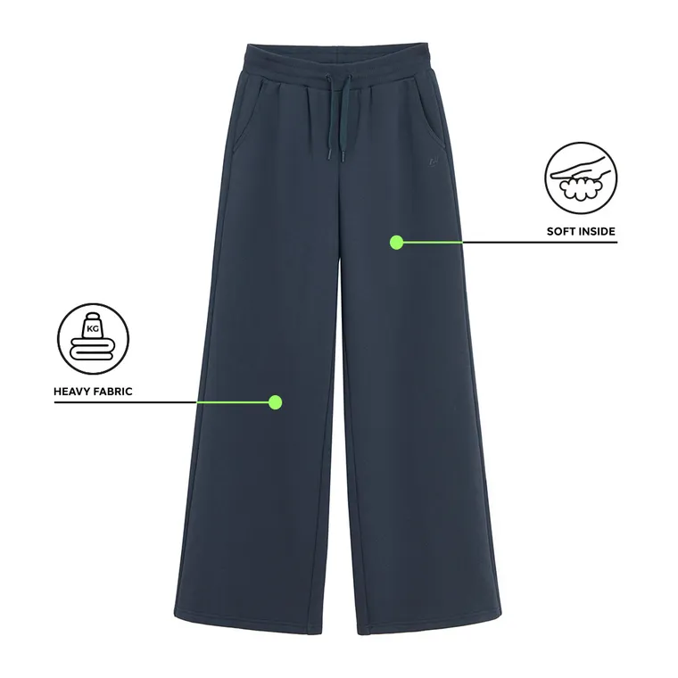 Spodnie dresowe z szeroką nogawką wide oversize NOWEAR