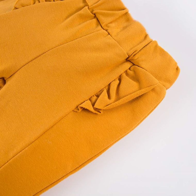 Spodnie dziewczęce, żółte, falbanki, Eevi