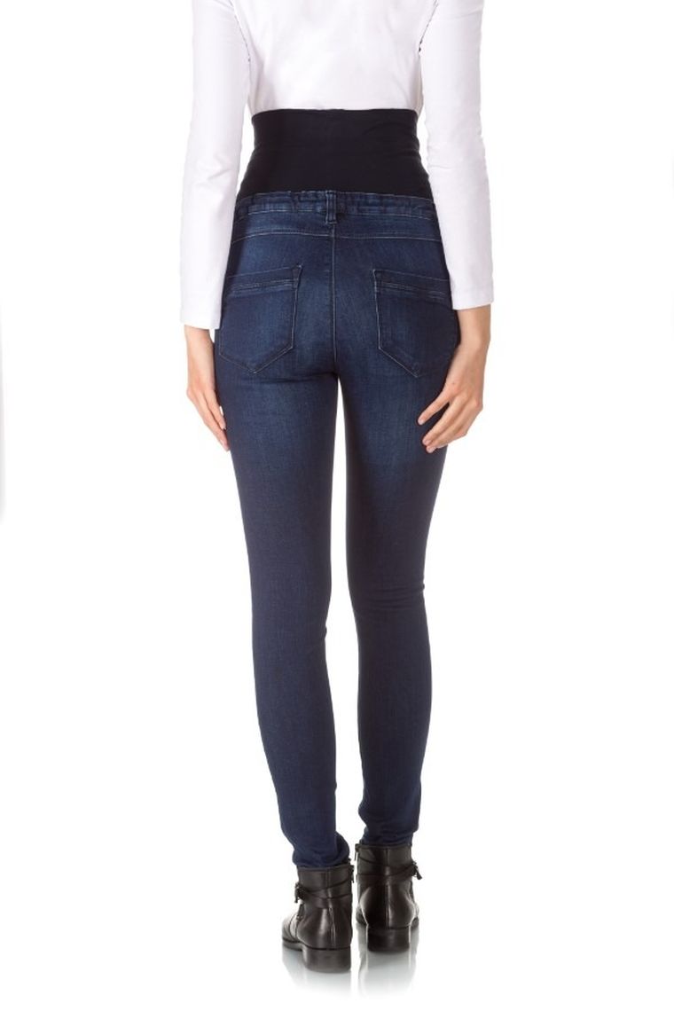 Spodnie jeansowe damskie, ciążowe, slim, ciemnoniebieskie, Bellybutton