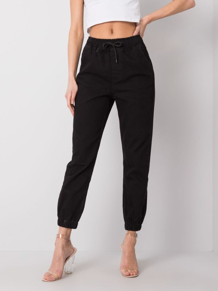 Spodnie jeansowe damskie, czarne, Rue Paris