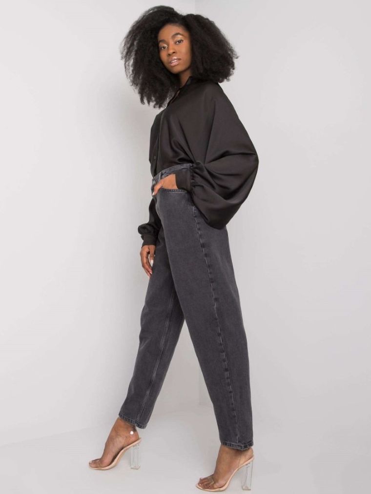 Spodnie jeansowe damskie, czarne, Rue Paris