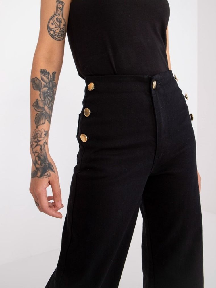 Spodnie jeansowe damskie, czarne, Rue Paris