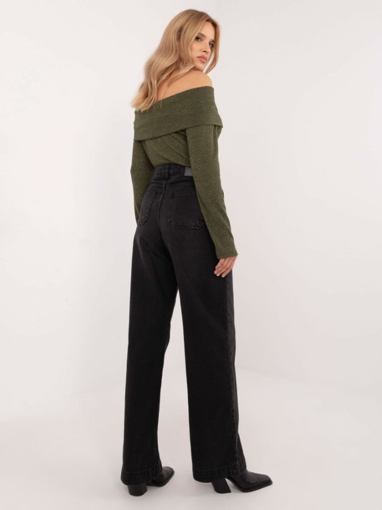 Spodnie jeansowe damskie, czarne, Sublevel