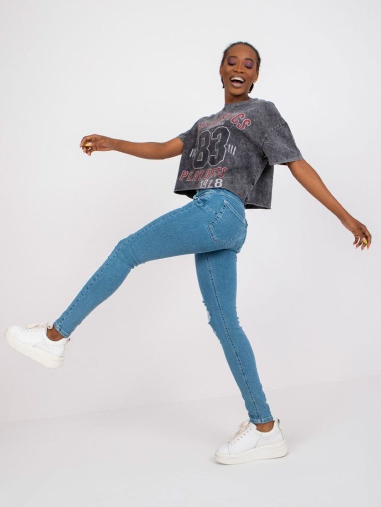 Spodnie jeansowe damskie, denim, Rue Paris