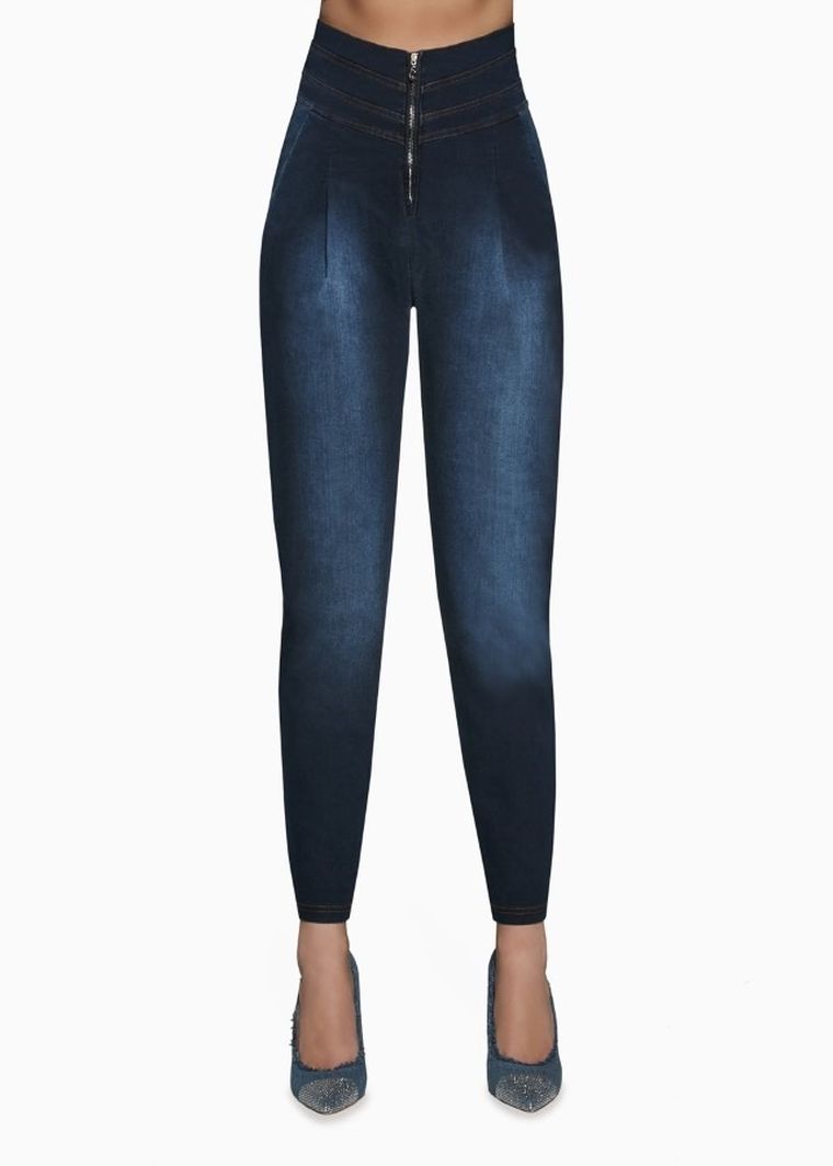 Spodnie jeansowe damskie, niebieskie, Lynda, Bas Bleu