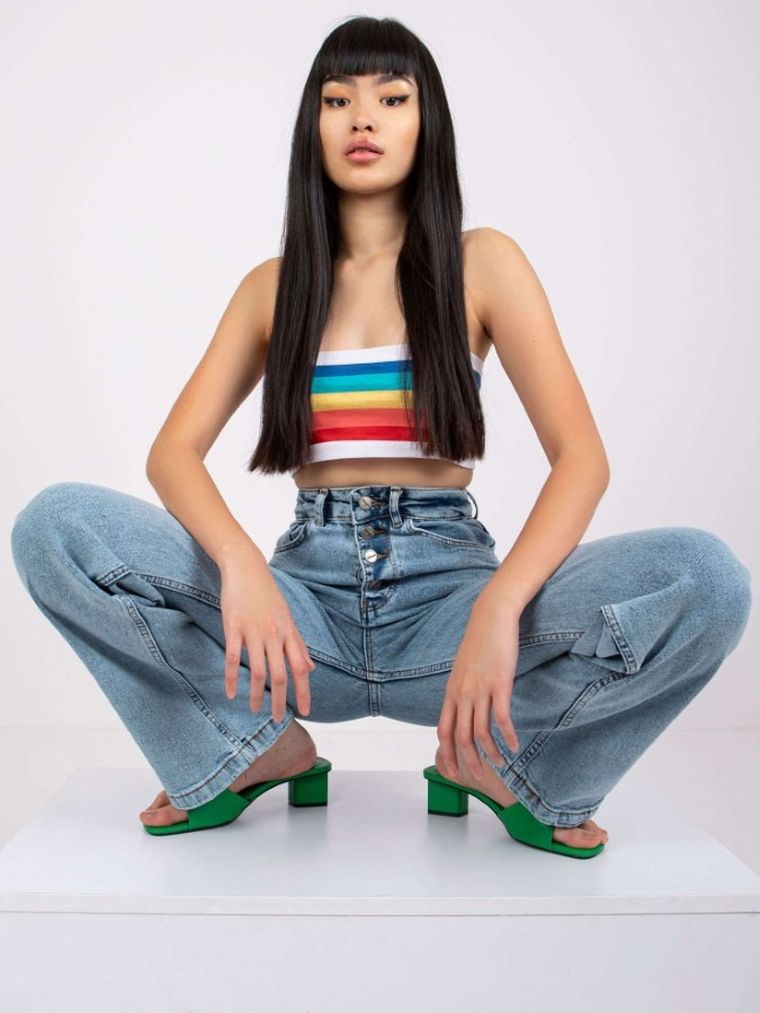 Spodnie jeansowe damskie, niebieskie, Moonart