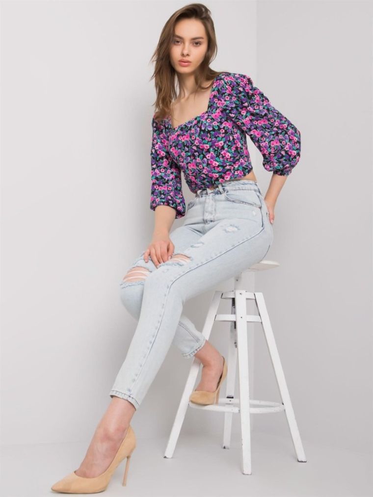 Spodnie jeansowe damskie, niebieskie, Moonart