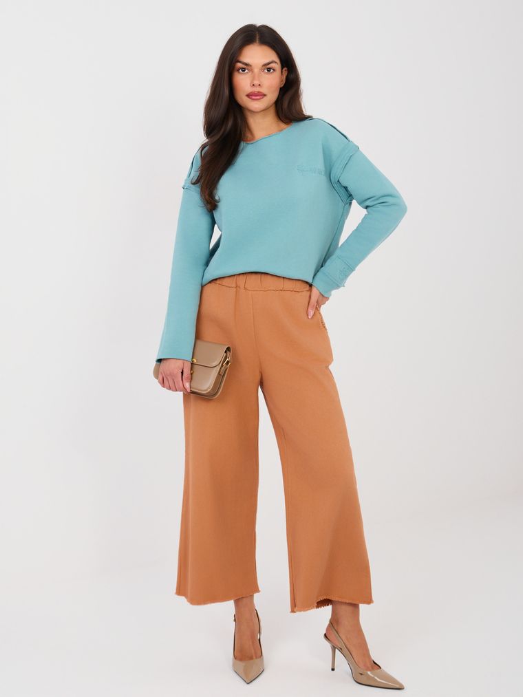 Spodnie jeansowe damskie, pomarańczowe, Italy Moda