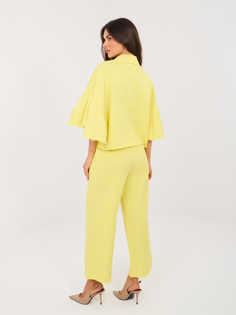 Spodnie jeansowe damskie, żółte, Italy Moda