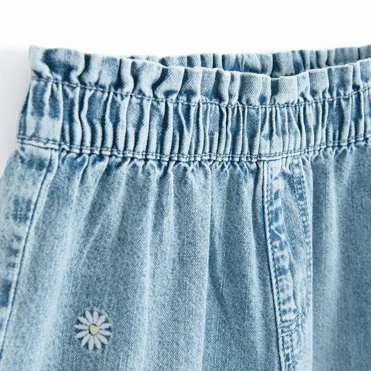 Spodnie jeansowe w kwiaty wide leg Cool Club