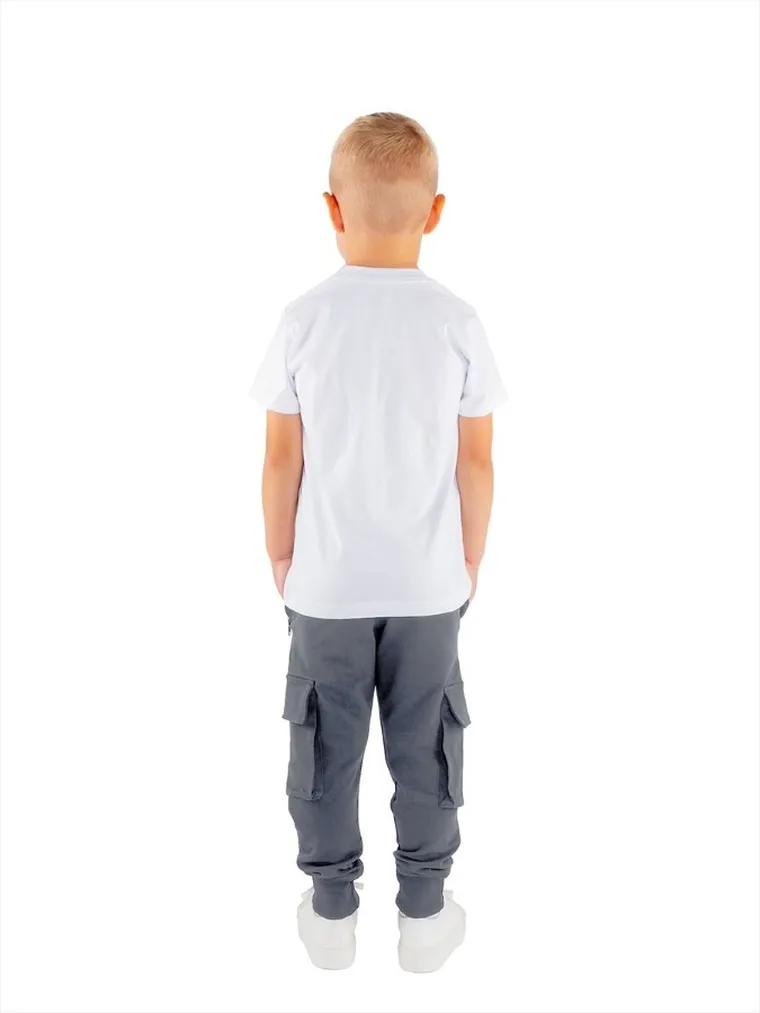 Spodnie materiałowe chłopięce, bojówki, szare, Tup Tup