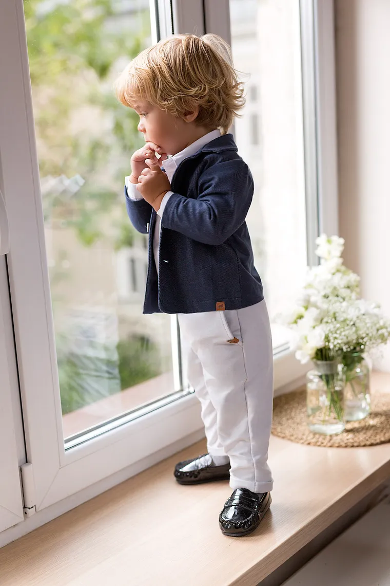 Spodnie materiałowe chłopięce, szare, Eevi