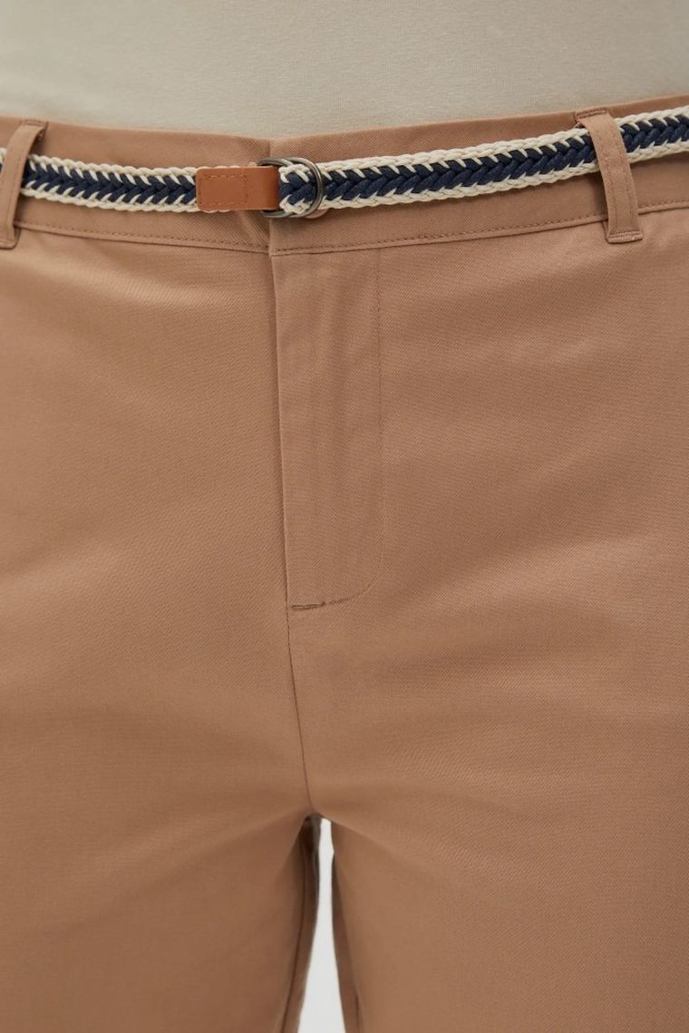 Spodnie materiałowe damskie, brązowe, Moodo