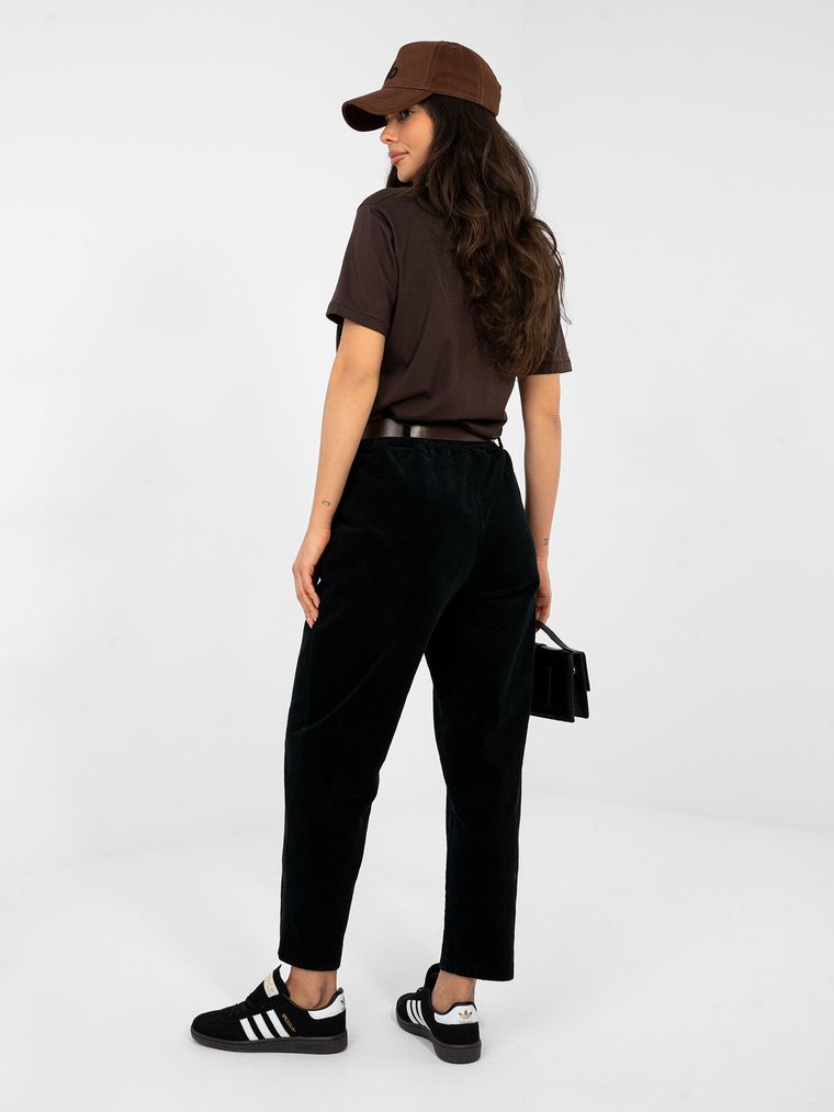 Spodnie materiałowe damskie, czarne, Italy Moda