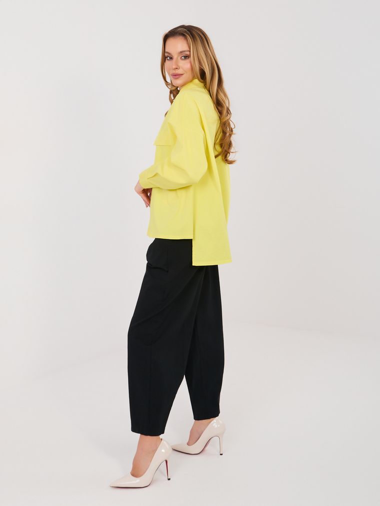 Spodnie materiałowe damskie, czarne, Italy Moda