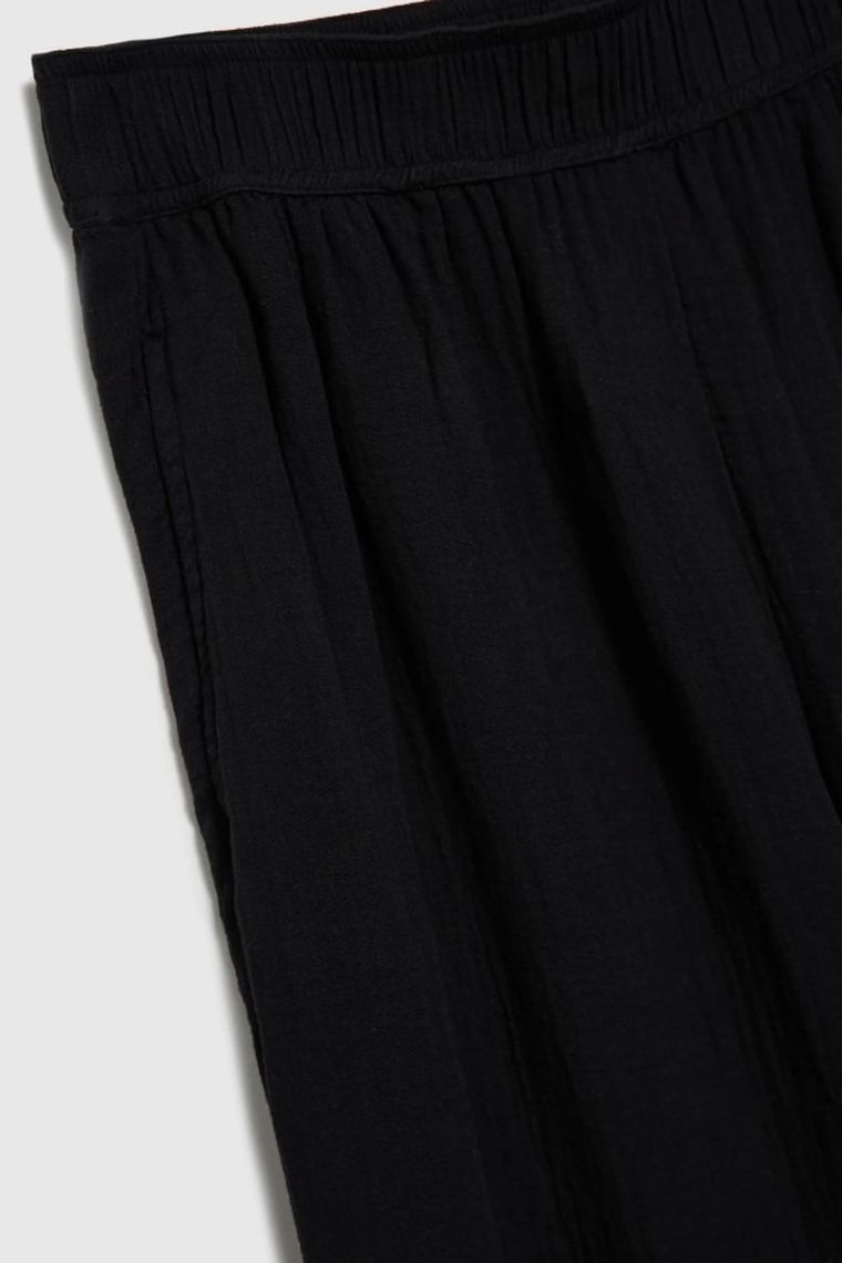 Spodnie materiałowe damskie, czarne, Moodo