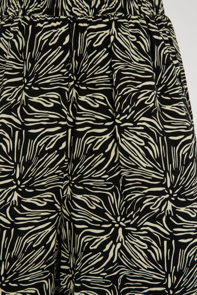 Spodnie materiałowe damskie, czarne, Moodo