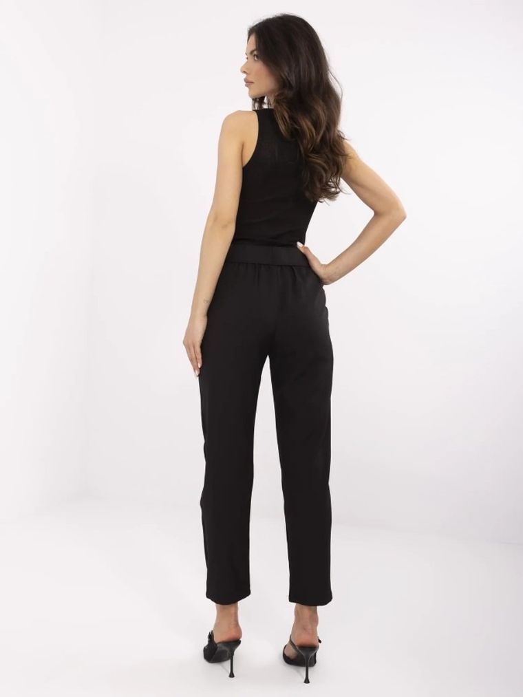 Spodnie materiałowe damskie, czarne, Vinceotto