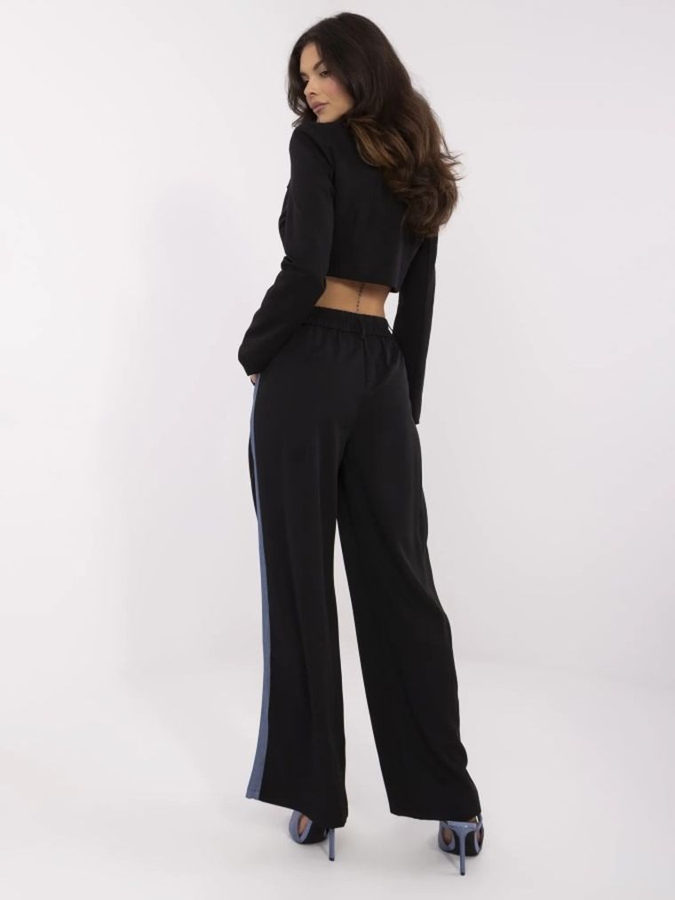 Spodnie materiałowe damskie, czarne, Vinceotto